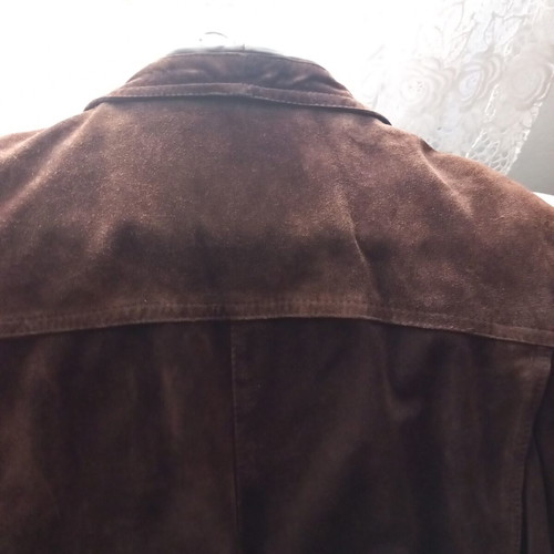 Men's suede jacket with leather collar, Italian made