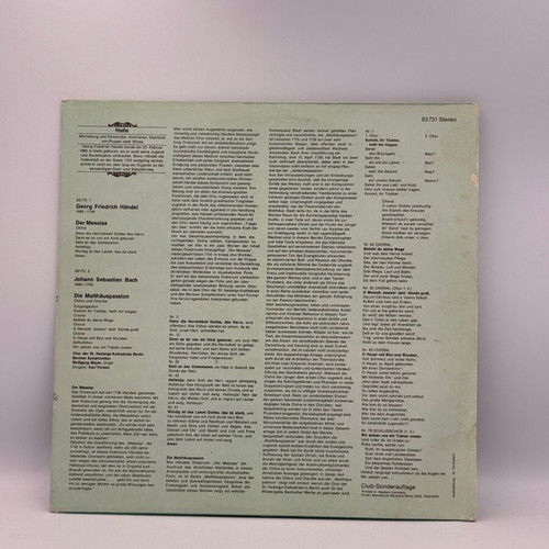 Der Messias / Matthäuspassion vinyl used, Chor Der St. Hedwigs-Kathedrale Berlin