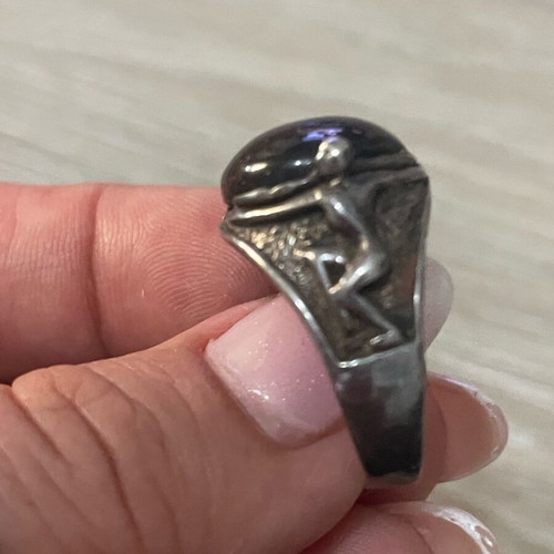 Silver 925 ring with tiger's eye size 45