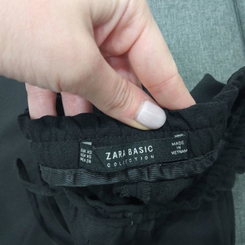 Zara summer black pants XS used, office style, ankle length