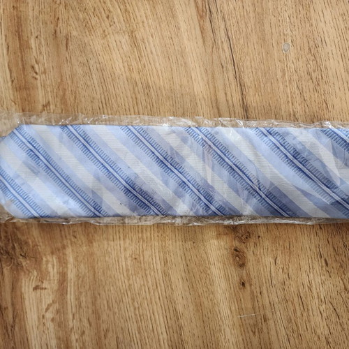 Silk tie light blue and navy striped by Boggi Milano new