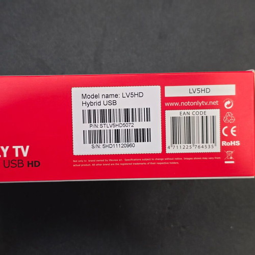 Not Only TV Hybrid USB HD LV5HD tuner used, complete set