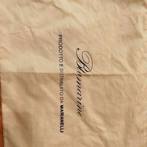 Blumarine shoulder bag used, beige with brown leather