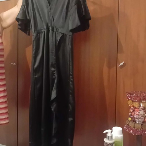 Satin dress black, like new, size L