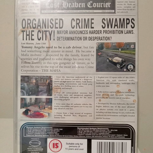 Mafia PC CD-ROM new, with scratches on the plastic wrap