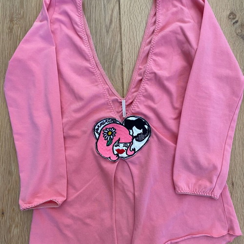 Fornarina top like new, pink, back opening, 3/4 sleeve, size S