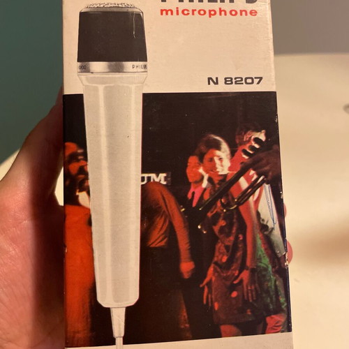 Philips N 8207 vintage dynamic microphone used, white