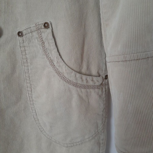 Replay vintage corduroy coat used with removable faux fur beige
