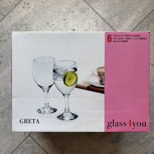 Greta glass4you wine glass set of 6 new