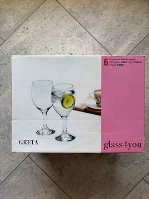 Σετ 6 ποτήρια κρασιού Greta glass4you καινούργιο