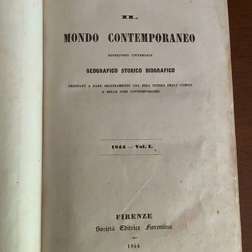 Il Mondo Contemporaneo six-volume set used, Italian edition 1843-1844