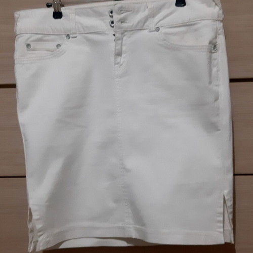 Mango white denim skirt Large 40 stretch like new