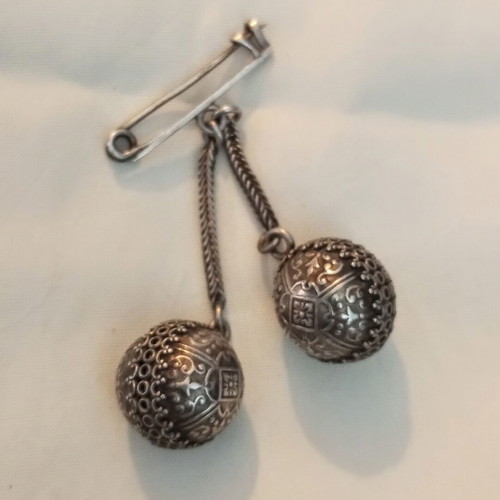 Silver pin old used, traditional, solid silver