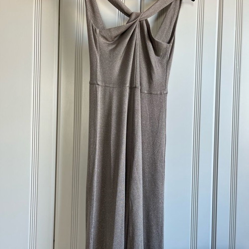 Nadia Rapti Grand Finale lurex jumpsuit new, beige and silver
