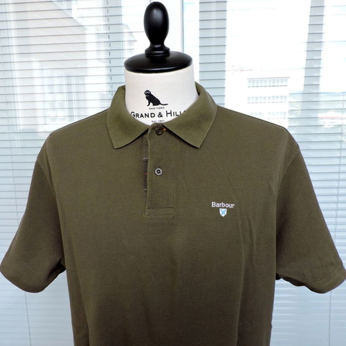 Barbour Khaki Green Polo Shirt, Men's XL