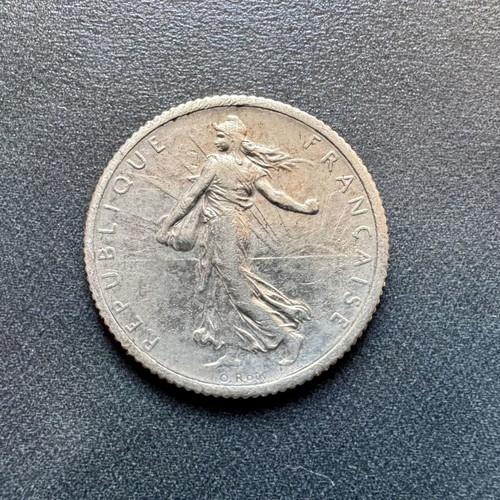 France Silver 1 Franc 1917 Coin used