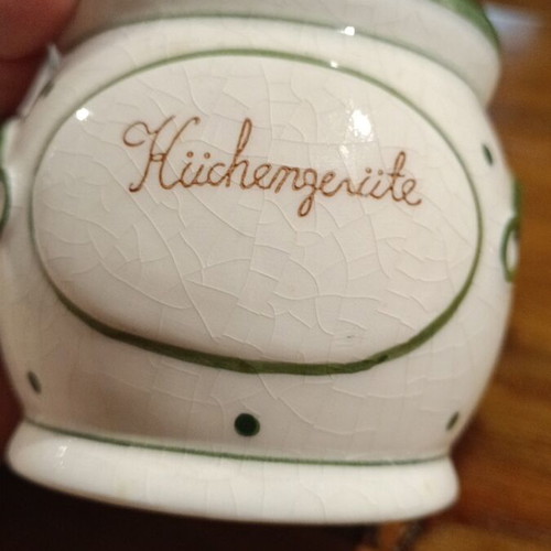 Set of 3 collectible white kitchen containers, Knorr and German porcelain