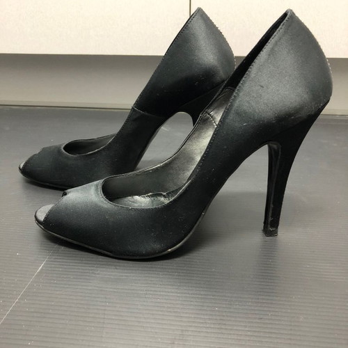 Sante Satin Peep Toe Heels Size 38 New with Rhinestones