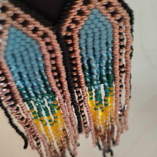 Handmade beaded tassel earrings with colorful beads new