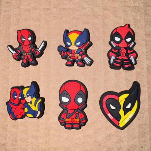 Deadpool X Wolverine Crocs charms, set of 6