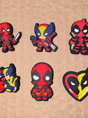 Deadpool X Wolverine Crocs charms, set of 6