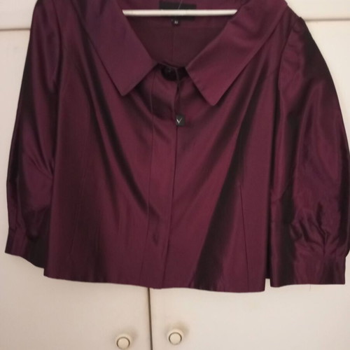 Satin bolero jacket new, dark purple