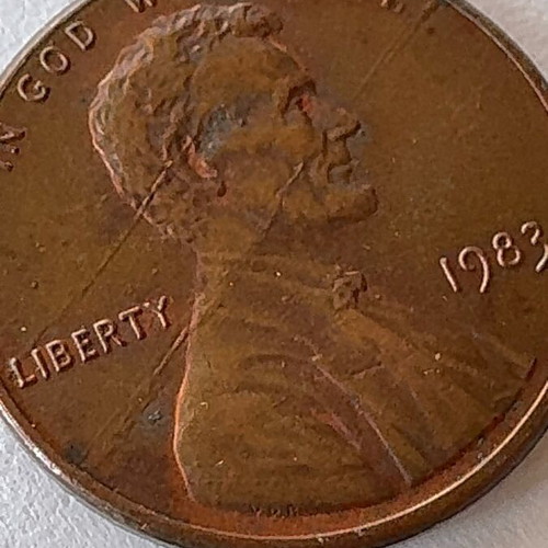 Lincoln cent 1983 used, mitre error