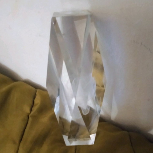 Crystal decorative piece with embedded Christ like new