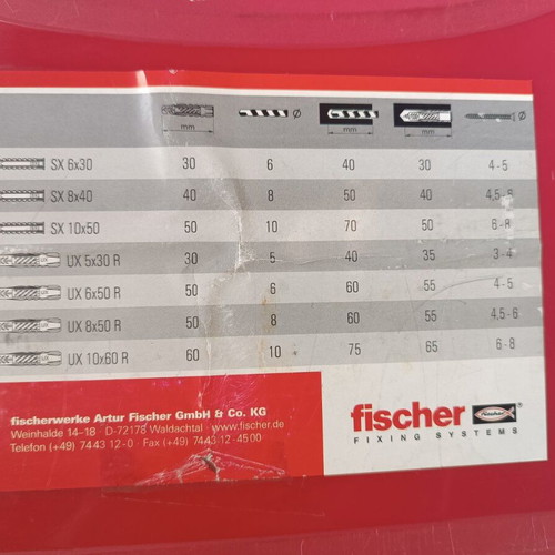 Fischer UX+SX plugs 290 pcs in durable box new