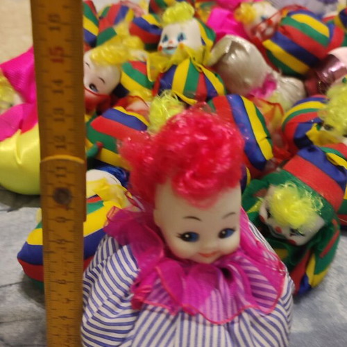 Handmade vintage clown dolls set of 40 from the 1990s