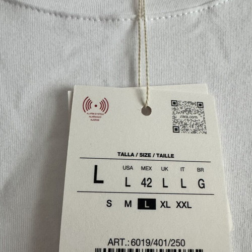 Zara cotton t shirt new, size L, white