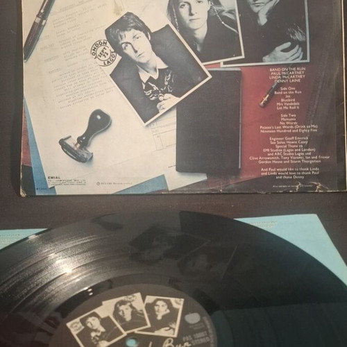 Band on the Run vinyl record used, with insert F2