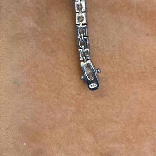 Silver bracelet with crystals, 18.5cm