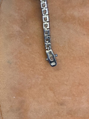 Silver bracelet with crystals, 18.5cm