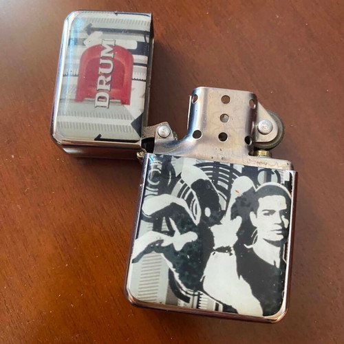 DRUM Tobacco windproof metal lighter with retro graphic art