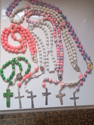 Rosary prayer collection of 6 old beautiful beads like new