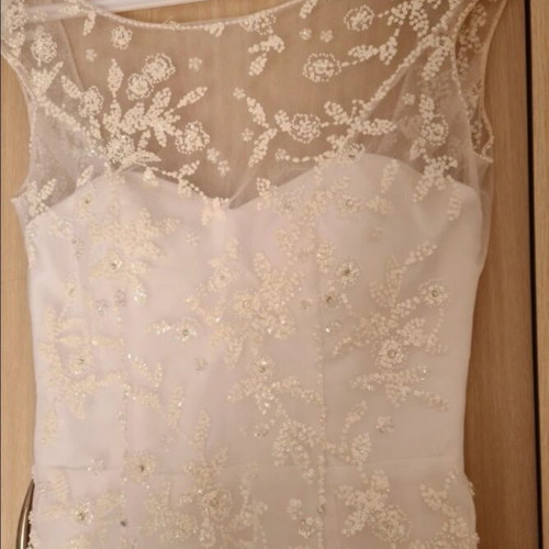 Demetrios bridal dress size 6 used, romantic A-line tulle gown