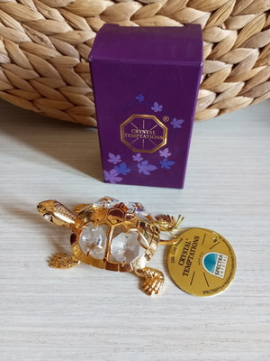 Swarovski Spectra Crystal Temptations turtle 24K gold plated