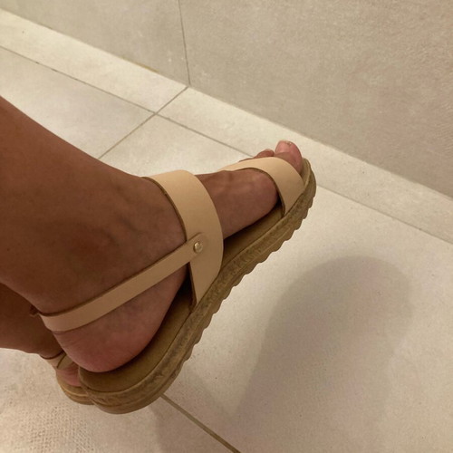 Beige platform sandals size 38 like new