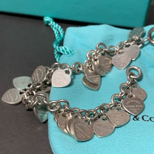 Tiffany & Co Return to Tiffany Heart Charm Bracelet 925 Silver used