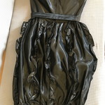 Sotris Strapless Dress Like New, Gray Shiny Taffeta, Balloon Style