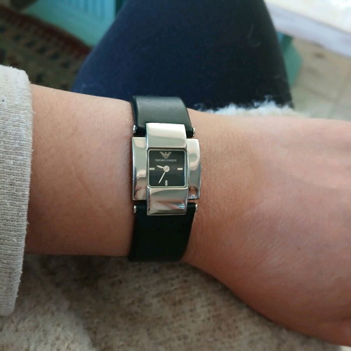 Emporio Armani women's watch AR 5423 used, black and silver