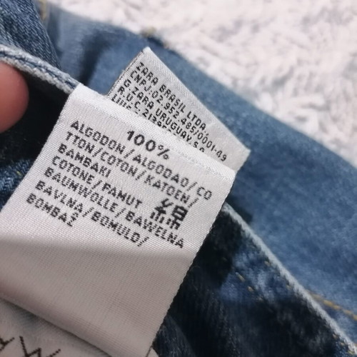 Zara Trf Y2K embroidered denim capri pants size 38 used, blue