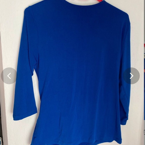 Blue wrap blouse long sleeve new, size L