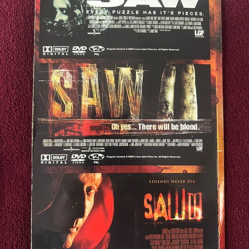 Τριλογία SAW DVD σαν καινούργιο, θρίλερ με υπότιτλους