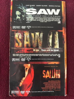 Τριλογία SAW DVD σαν καινούργιο, θρίλερ με υπότιτλους