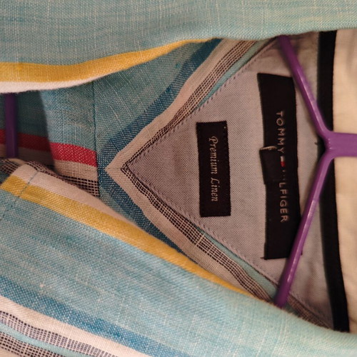 Tommy Hilfiger linen shirt striped medium like new