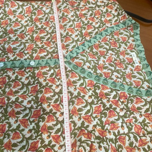 Natural Natura shirt with mint and coral floral pattern, 100% cotton