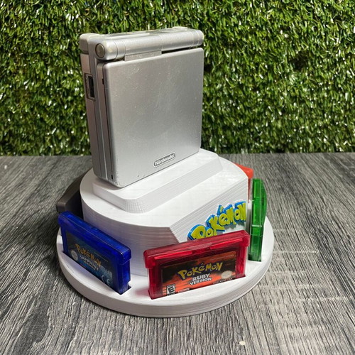Circular Stand for Gameboy Advance SP and 8 Cartridges 3D Print