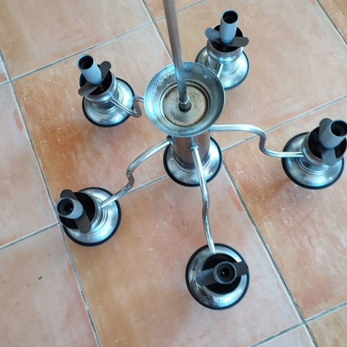 5-Light Chandelier used with white globes space age style